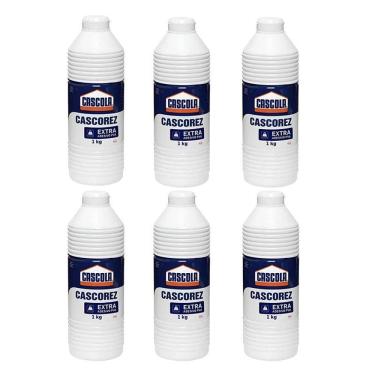Imagem de Cola Líquida Branca Escolar Extra Forte 1kg 6 Unidades - Cascorez