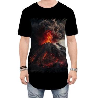 Imagem de Camiseta Longline Vulcão em Erupção Destruição 3 - Kasubeck Store®, M