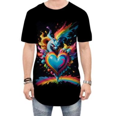 Imagem de Camiseta Longline do Orgulho LGBT Coração Amor 17 - Kasubeck Store®, G