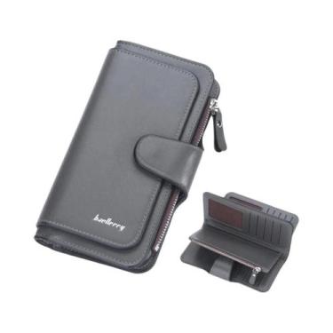 Imagem de Carteira Feminina De Couro Longa De Grande Capacidade Com Múltiplos Ca