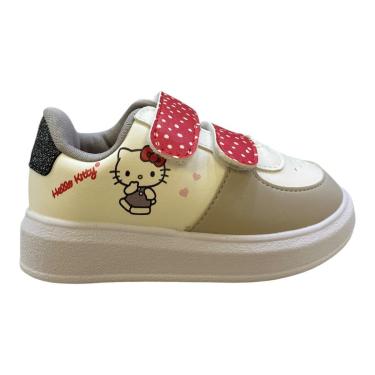 Imagem de Tenis Infantil Menina Novopé Hello Kitty Conforto Calce Fácil Autocolante 98046001 Branco-Feminino