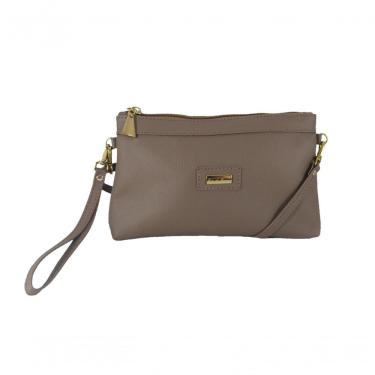 Imagem de Bolsa Carteira Clutch Direto De Fábrica Topgrife Atacado Transversal Couro Cor Cinza Ta...