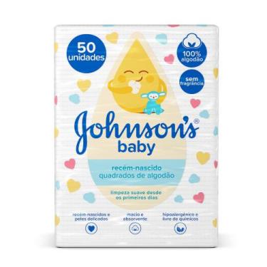 Imagem de Algodão Johnson's Baby Quadrado 50 unidades