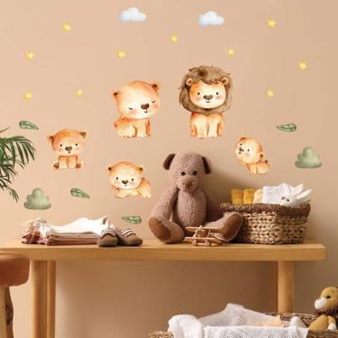 Imagem de Adesivo de Parede Infantil Safari Leões - Qdrop