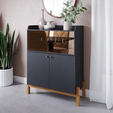 Imagem de Buffet para sala Cloe Cimol Chumbo Preto/Nature  - CIMOL MOVEIS