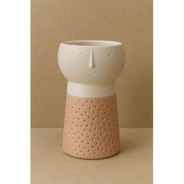 Imagem de Vaso Floreira em Cerâmica Rosa e Branco - Mart Collection