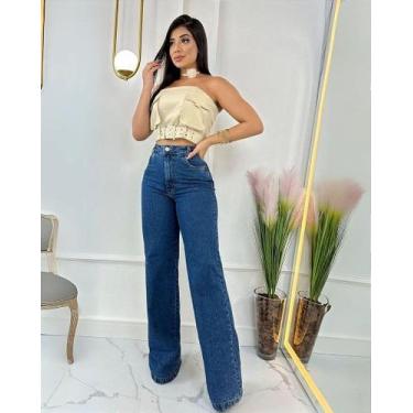 Imagem de Calça Jeans Wide Leg Feminina - Liz - Conforto e Estilo em Algodão, 38
