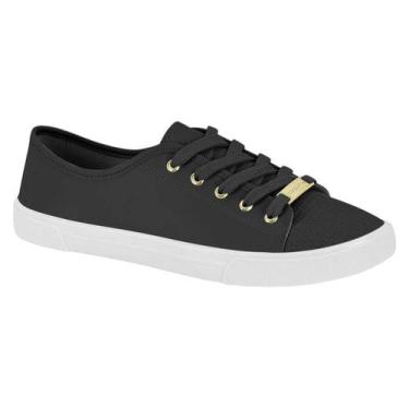 Imagem de Tênis Moleca Casual Preto e Branco Feminino, Preto, 35