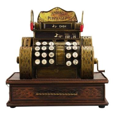Imagem de Enfeite Cofre Retrô Vintage Antigo Caixa Registradora 