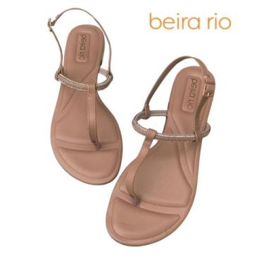 Imagem de Sandália Rasteirinha Casual Feminina Beira Rio 8263972, Nude, 35