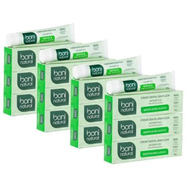 Imagem de Kit 12 Creme Dental Boni Natural Sem Fluor Menta Melaleuca Antisseptic