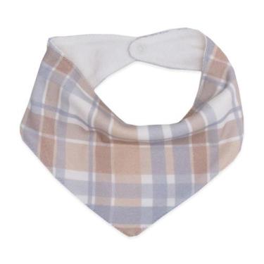 Imagem de Babador Bandana Atoalhado - Xadrez Azul e Marrom - Mini & Co.