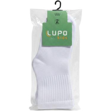 Imagem de Meia Infantil Kit 2 Pares Unissex  Casual Dia a Dia Cano Médio Conforto Lupo 02727-088