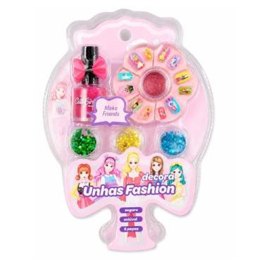 Imagem de Kit Manicure Infantil Esmalte Design Unhas Postiça Decoradas - Toys e 