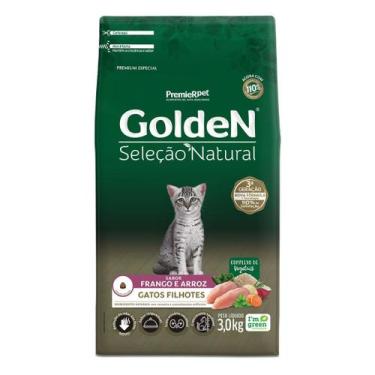 Imagem de Ração Golden Seleção Natural Gatos Filhotes sabor Frango e Arroz 3 Kg,
