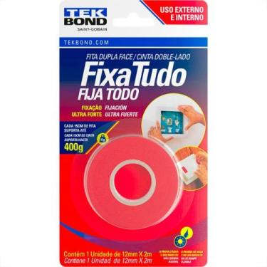 Imagem de Fita Dupla Face Tekbond Acrilica Fixa Tudo Externa/Interna 12Mm X 2M -
