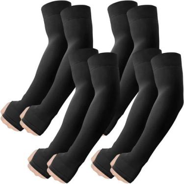 Imagem de Manguitos ROXUN 4 Pares Pretos com Proteção UV e Compressão
