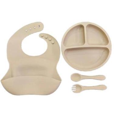 Imagem de Conjunto De Silicone Para Alimentação Infantil Snel Home, Cinza, 20x4x