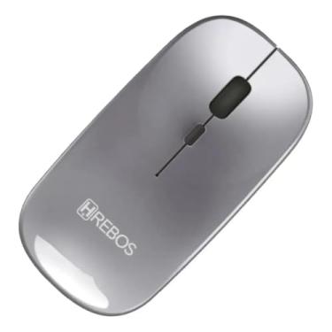 Imagem de Mouse Sem Fio Recarregável Bluetooth USB para Notebook Computador Tablet Celular TV Mac Windows iOS Android Hrebos HS-526