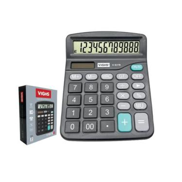 Imagem de Calculadora de Mesa Grande Vighs V-837B-12 Visor Inclinado