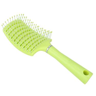 Imagem de Escova de cabelo, escova de cabelo com pá massagem no couro cabeludo para viagens em casa para homens mulheres para salão de cabeleireiro(Amarelo Fluorescente)