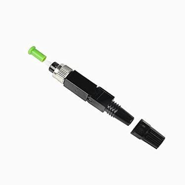 Imagem de Pacote com 10 cabos de fibra óptica FTTH FC/APC adaptador conector rápido modo único para rede CATV (10 peças verde preto)