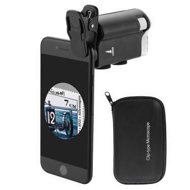 Imagem de Microscópio Lupa Aumento 100x Celular Luz UV E Branca