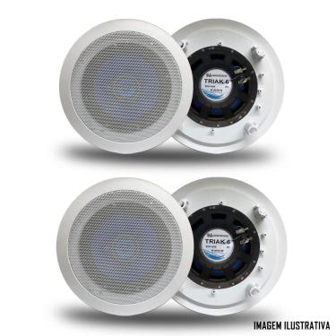 Imagem de PAR ARANDELA REDONDA TETO COM ALTO FALANTE HURRICANE TRIAK 6" POLEGADAS - GESSO