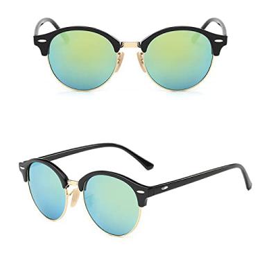 Imagem de Vintage Small Round Sunglasses Woman Retro Sun Glasses Female Fashion Half Frame Driving Shades Oculos De Sol,Yellow Green,china