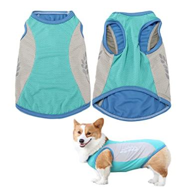 Imagem de Colete de resfriamento para cães leve para animais de estimação para todos cães pequenos a muito grandes camisa de resfriamento tecido de malha para treinamento ao ar livre na praia, caminhada, azul 2,8GG (16