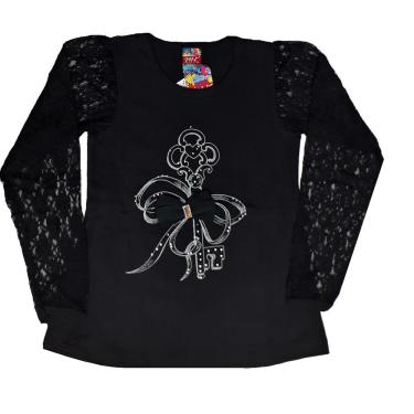 Imagem de Blusa de cotton Festa c/ Manga Longa em Renda nº 10 ao 16