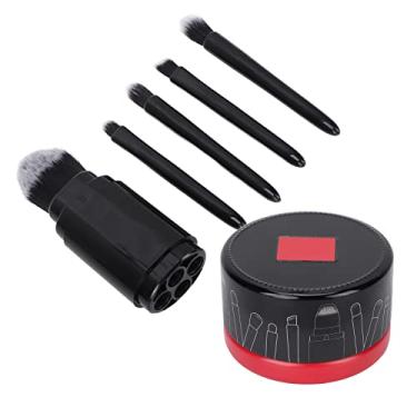 Imagem de Pincéis de maquiagem de viagem, conjunto de pincéis de maquiagem profissional, cerdas de nylon portáteis de fácil uso para maquiagem diária para mulheres