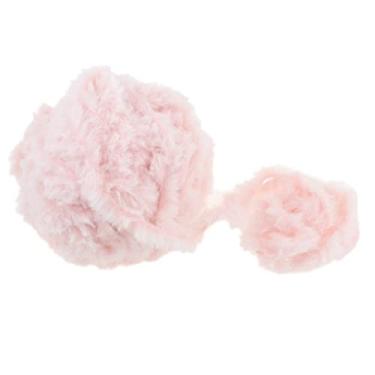 Imagem de 1 peça de bola de lã grossa de pele sintética fofa de 32 metros para projeto de tricô e crochê - rosa