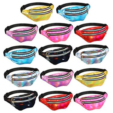 Imagem de Pochete de rave holográfico à prova d'água néon pochete ajustável bolsas de cinto de corrida para mulheres homens viagens caminhadas atividades ao ar livre festival suprimentos de festa, 7 cores, multicolorido, Multicolorido