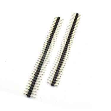 Imagem de ZYAMY 10 pçs 2,54 mm Macho Quebra-Cabeçalho Pino Fita 40 Pin 1 x 40 P Linha Única Liso Banhado a Ouro Macho Pino Cabeçalho Conector Preto
