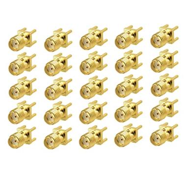 Imagem de QMseller End Launch PCB Mount SMA fêmea reta adaptador conector RF 25 peças