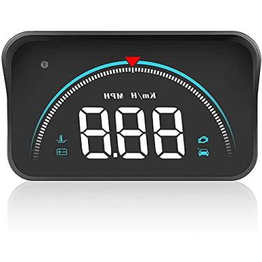 Imagem de TOTMOX Tela LED HUD Head Up de 3,5 polegadas, sistema de aviso de velocidade OBD2 EUOBD L/H, velocímetro Head-up visor digital