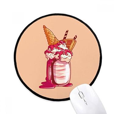 Imagem de Cream Chocolate Biscuits Sorvete Mouse Pad Desktop Office Tapete Redondo para Computador