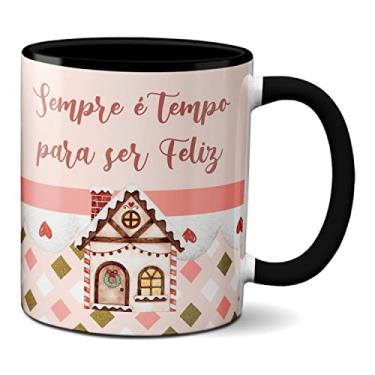 Imagem de Caneca Feliz Natal Sempre É Tempo Para Ser Feliz Presente (Preta)
