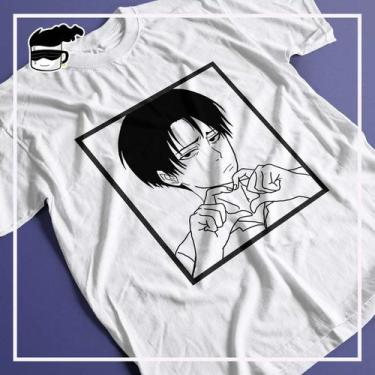 Imagem de Camiseta Attack On Titan Levi 100% Algodão Branca - Kamiseta Otaku