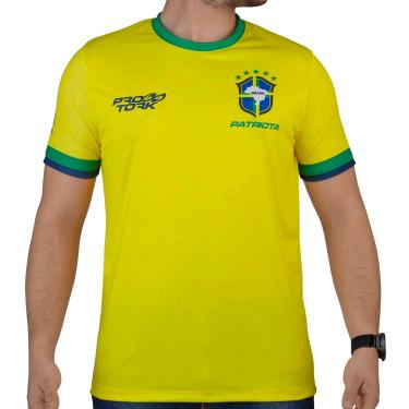 Imagem de Camiseta Pro Tork Brasil Seleção Copa 2022 Tam XG Amarela