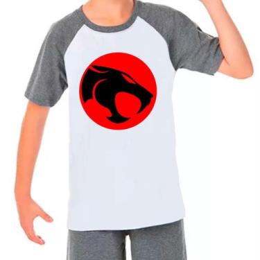 Imagem de Camiseta Raglan Desenho Thundercast Cinza Branco Infantil01 - Design C