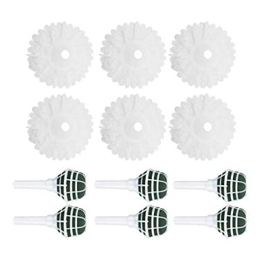 Imagem de Gralara Porta-buquê de casamento com decoração de renda de buquê de, Porta-buquê de com alça para buquê de para suprimentos de, BRANCO