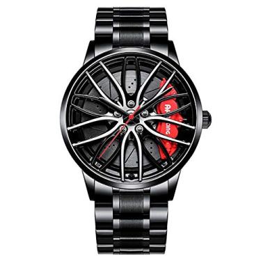 Imagem de Relógio Luxo NEKTOM Mod Relógio Masculino Esportivo Mod G-A2022G001 Preto e Vermelho Aro Carro Roda Esportiva Luxo
