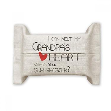 Imagem de Melt Heart Best Grandfather Love Capa de papel para lenços faciais Bolsa de linho de algodão