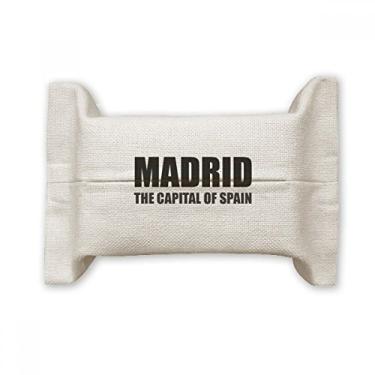 Imagem de Bolsa de linho de algodão com suporte para cobertura de papel para lenços faciais da capital da Espanha