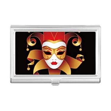 Imagem de Mysterious Head Happy Carnival of Venice Porta-cartões de visita Carteira de bolso