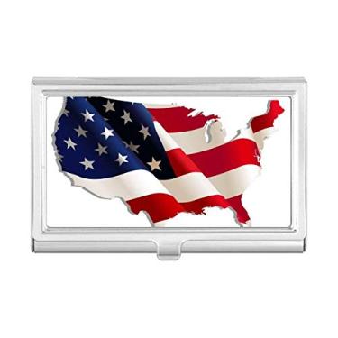 Imagem de Carteira de bolso com mapa da bandeira dos Estados Unidos com estrelas e listras