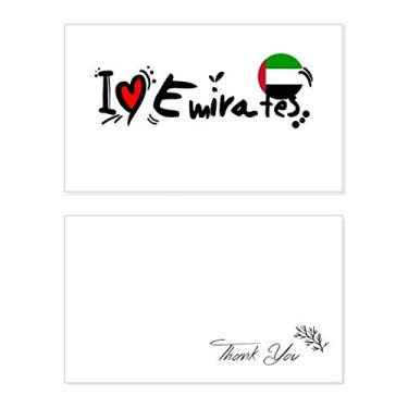 Imagem de I Love Emirates Bandeira da Palavra Love Heart Ilustration Cartão de agradecimento Aniversário Papel Saudações Casamento Apreciação
