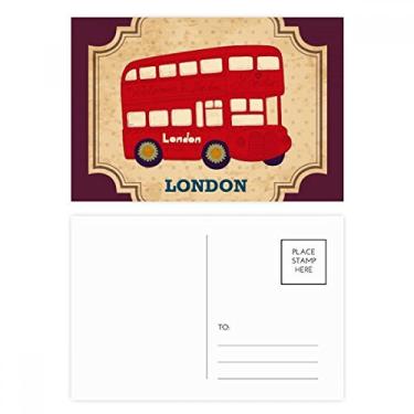 Imagem de Conjunto de cartões postais de ônibus de dois andares Reino Unido Londres Cartão de felicitações de aniversário
